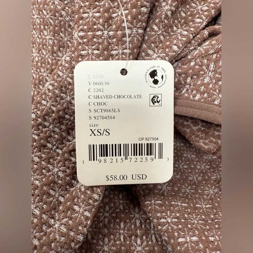 Free People Love Letter Long Sleeve Top in Shaved Chocolate